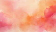 Orange And Pink Background With Watercolor Painted Texture And Distressed Vintage Grunge Stains Old Pastel Peach And Soft Light Red Watercolor Paint On Paper