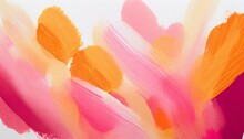 Pink And Orange Art Painting On White Background