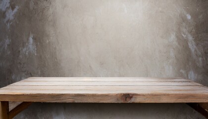 Canvas Print - empty wooden shelf on a background ai