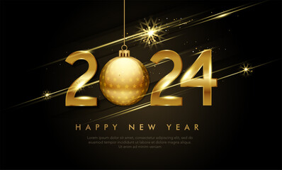 Wall Mural - happy new year 2024 design