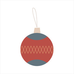 Wall Mural - Christmas ball icon. Christmas tree toy. Snowflake. Black silhouette. Front side view. Vector simple flat graphic illustration. Isolated object on a white background.