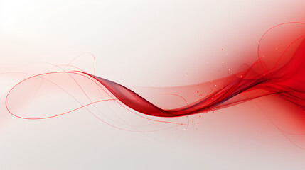 Wall Mural - red line with abstract shape. plain background.