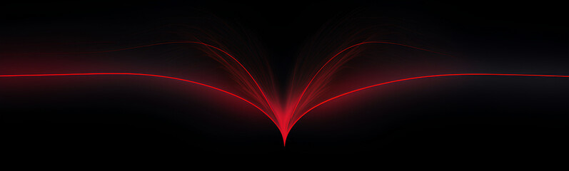 Wall Mural - red line with abstract shape. plain background.