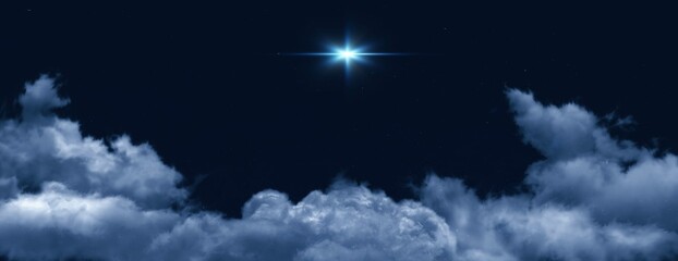 Canvas Print - illustration of bethlehem star or christmas star , christs birth in bethlehem , yom kippur