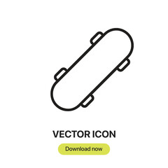 Fototapete - Skateboard icon vector. Linear-style sign for mobile concept and web design. Skateboard symbol illustration. Pixel vector graphics - Vector.