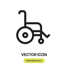Fototapete - Wheelchair icon vector. Linear-style sign for mobile concept and web design. Wheelchair symbol illustration. Pixel vector graphics - Vector.