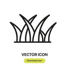 Fototapete - Grass icon vector. Linear-style sign for mobile concept and web design. Grass symbol illustration. Pixel vector graphics - Vector.