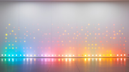 Wall Mural - colored lights illuminating a minimalist white space.