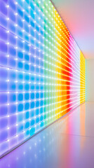 Wall Mural - colored lights illuminating a minimalist white space.