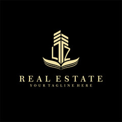 Initial building real estate logo design