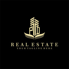 Initial building real estate logo design