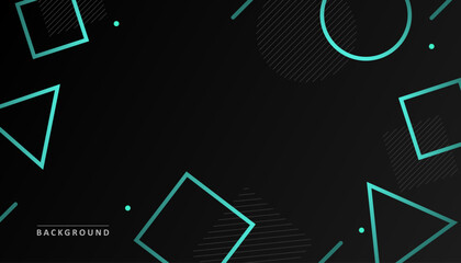 Wall Mural - Modern Abstract Geometric Black Cyan Color Background Wallpaper