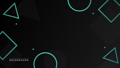 Wall Mural - Modern Abstract Geometric Black Cyan Color Background Wallpaper