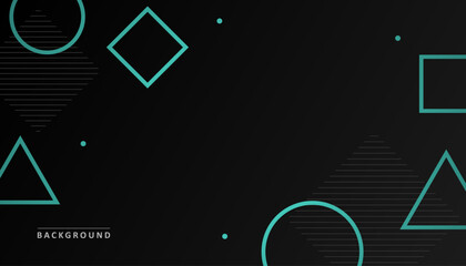 Wall Mural - Modern Abstract Geometric Black Cyan Color Background Wallpaper