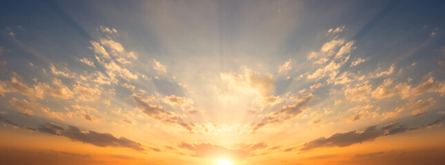Wall Mural - dramatic colorful sunset sky cloudscape nature background