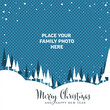 © Petr Vaclavek - Christmas retro family photo card layout template with snowy landscape