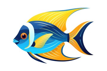 Angelfish icon on white background 