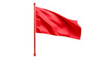 Fototapeta  - Illustration of Red flag with pole isolated on white transparent background
