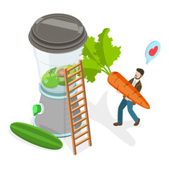 3D Isometric Flat  Illustration of Fitness Nutrition. Item 2