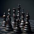 A classic battle of wits: A handcrafted wooden chess set awaits its next strategic move.