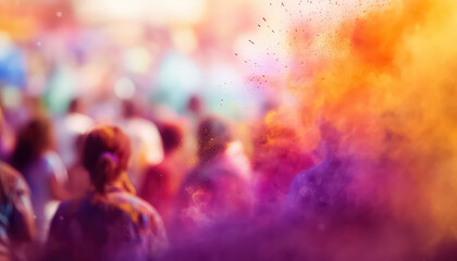 Wall Mural - Friends at the Festival of Colors , happy holi indian concept