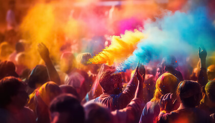 Wall Mural - Friends at the Festival of Colors , happy holi indian concept