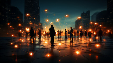 Figuras de personas simbolo de networking