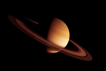 Wall Mural - planet saturn on a dark background. elements of this image furnished by nasa