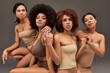 © LIGHTFIELD STUDIOS - attractive young african american women in pastel underwear looking at camera, fashion concept