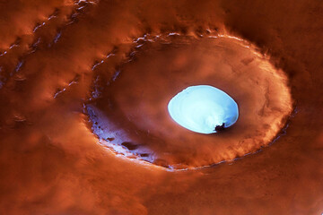 Wall Mural - surface of the planet mars. elements of this image furnished by nasa