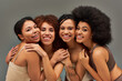 © LIGHTFIELD STUDIOS - beautiful cheerful african american women in underwear having great time together, fashion concept