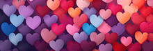 Colorful Heart Shapes. 14 February Valentines Day.
