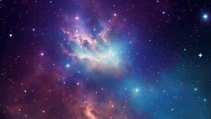Wall Mural - fly through the space travel nebula galaxy with millions of stars in deep universe background 4k ani