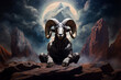 Astrology Capricorn zodiac sign. Ram or mouflon horoscope.