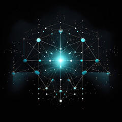 Wall Mural - background with conection dots