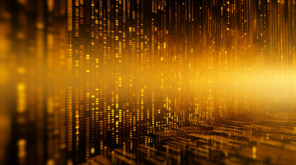 Yellow Digital Data Background, AI Generative