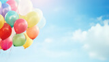 Fototapeta Nowy Jork - Balloons on sky background with space for text ,concept carnival