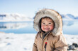 © Photocreo Bednarek - Joyful Inuit child with fur hood in Alaska