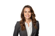 © venusvi - Portrait of a smiling businesswoman on transparent background. Isolated.