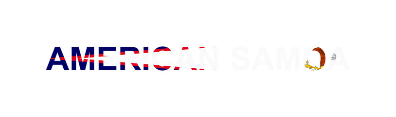 Sticker - Letters American Samoa in the style of the country flag. American Samoa word in national flag style.