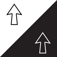 Up arrow icon vector. Scroll up icon sign symbol in trendy flat style. Move up vector icon illustration isolated on white and black background	