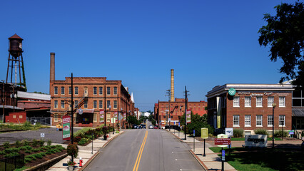 River District in Danville VA, old to back warehouses.