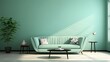 A plain wall in cool mint, with a subtle wave pattern adding a touch of movement and interest to the room.
