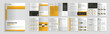 Construction brochure design template with yellow and black color, real estate brochure