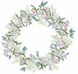 Handpainted watercolor christmas wreath