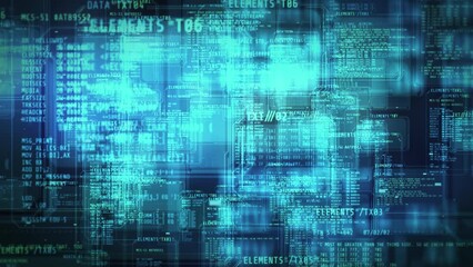 Wall Mural - moving through space filled with computer code.
