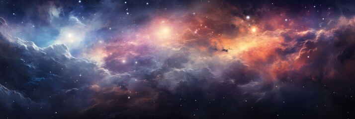 Wall Mural - galactic space background with stars and planets