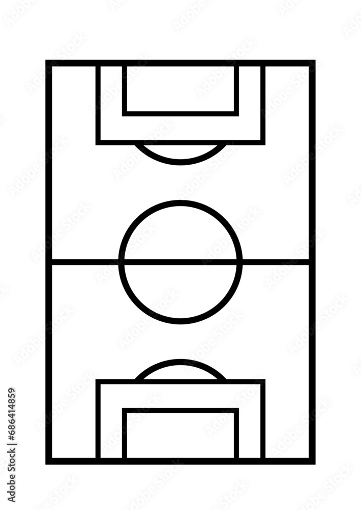 Silueta De Cancha De Futbol Vectorizada Para Corte Stock Vector Adobe