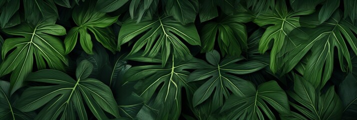 Wall Mural - Tropical palm leaves. Lush green palm leaves