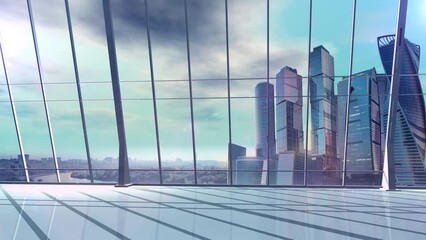 Wall Mural - office with infographics about artificial intelligence. 3d render